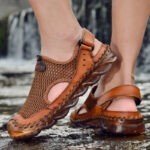 Sandales d'été en cuir orthopédique  pour hommes - Ortho-feet
