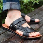 Sandales en cuir à bout ouvert pour hommes - Spillo - Ortho-feet