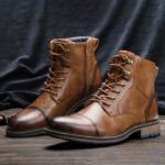 Fred - Mocassins Orthopédique Homme rétro en cuir à lacets - Ortho-feet